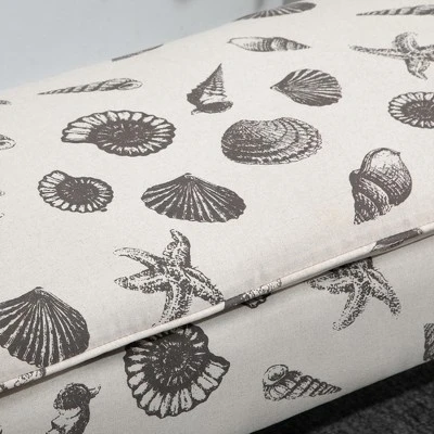 HOMCOM Linen-Touch Upholstered Fabric Ottoman Bench Bed Stool For Bedroom, Entryway, Living Room - Image 3