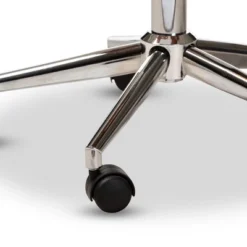 Baxton Studio Ambrosio Faux Leather Upholstered Chrome Finished Metal Adjustable Office Chair Black - BaxtonStudio