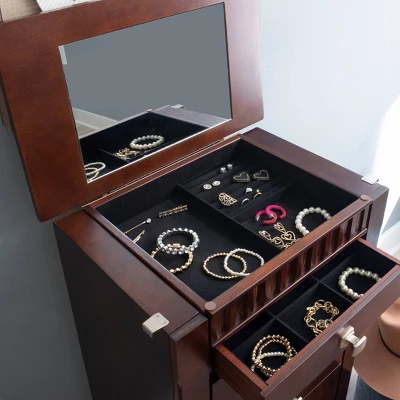 Tierra Contemporary Jewelry Armoire Merlot Brown - Powell Company - Image 12