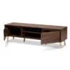 Landen Mid-Century Modern Wood TV Stand For TVs Up To 65" Walnut/Gold/Brown - Baxton Studio