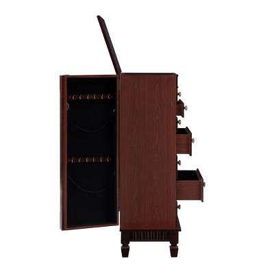 Tierra Contemporary Jewelry Armoire Merlot Brown - Powell Company - Image 5