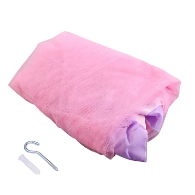 Costway Elegant Lace Bed Mosquito Netting Mesh Canopy Princess Round Dome Bedding Net - Image 7