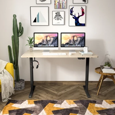 Costway Office Electric Adjustable Standing Up Desk Dual Motor W/ Controller - Image 3