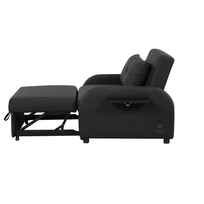 3 In 1 Pull Out Sleeper Sofa With 2 Wing Table And USB Charge-ModernLuxe - Image 7