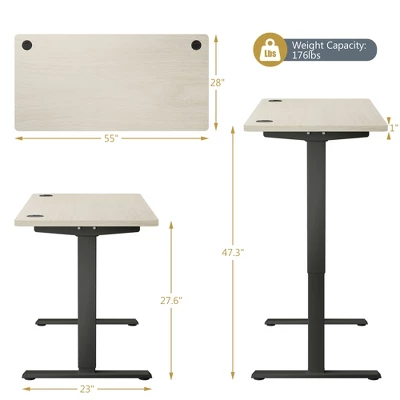 Costway Office Electric Adjustable Standing Up Desk Dual Motor W/ Controller