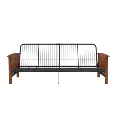 Full Brixen Wood Arm Metal Futon Frame With 6" Mattress - Room & Joy - Image 16