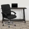 Flash Furniture Mid-Back Black LeatherSoft Swivel Manager's Office Chair With Arms