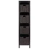 55.98" 5pc Terrace Storage Shelf With Baskets Espresso/Chocolate - Winsome