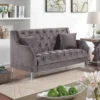 Pernice Button Tufted Chenille Loveseat Gray - HOMES: Inside + Out