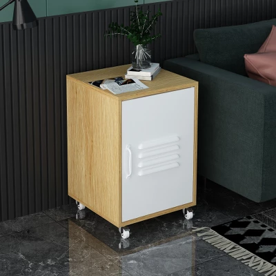 Aash 1 Door White Nightstands With Storage And 1 Adjustable Inner Shelves-The Pop Home - Image 2