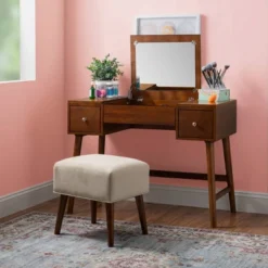 Viola Vanity Set Brown - Linon