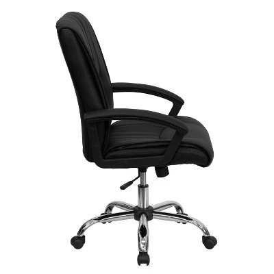 Flash Furniture Mid-Back Black LeatherSoft Swivel Manager's Office Chair With Arms - Image 7