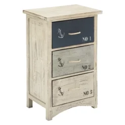 Wood 3 Drawer Chest White - Olivia & May