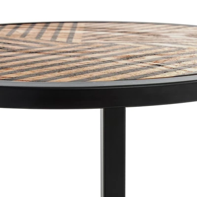 Wilson Round Side Table Carbon Black - ClickDecor