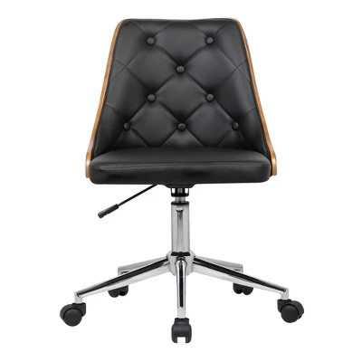 Montclair Mid-Century Office Chair Chrome/Black - Armen Living