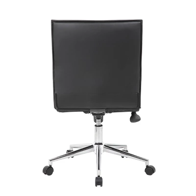 Armless Task Chair Black Vinyl - Boss Office Products - Image 4