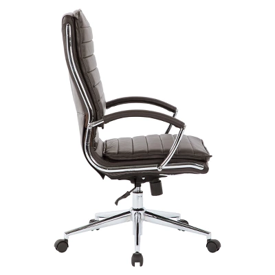 High Back Manager's Faux Leather Chair With Chrome Base - OSP Designs - Image 2