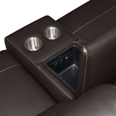 6pc Nara Dual Power Leather Reclining Sectional Sofas Espresso - Steve Silver Co. - Image 8