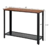 Costway Console Sofa Table W/ Storage Shelf Metal Frame Wood Look Entryway Table SilverBlack