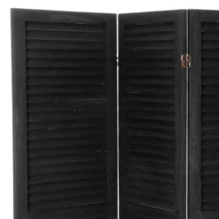 5 1/2 Ft. Tall Modern Venetian Room Divider - Black (6 Panels)