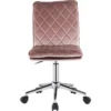 Fabric Upholstered Office Chair Pink/Silver - Benzara
