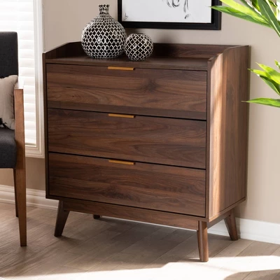 Lena Walnut Chest Brown - Baxton Studio