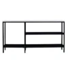 Corman Faux Marble Narrow Console Table Black/Gray - Holly & Martin