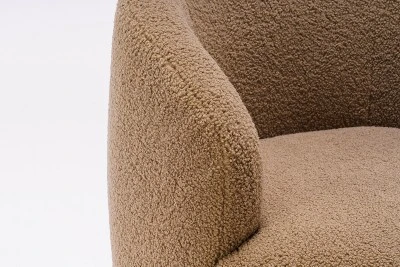 360° Swivel Accent Armchair, Barrel Chair With Black Powder Coating Metal Base-ModernLuxe - Image 9