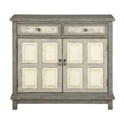 Raney 2 Drawer 2 Door Cupboard Gray - Treasure Trove Accents